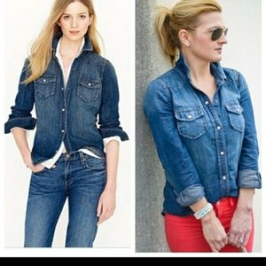 Button down western jean shirt